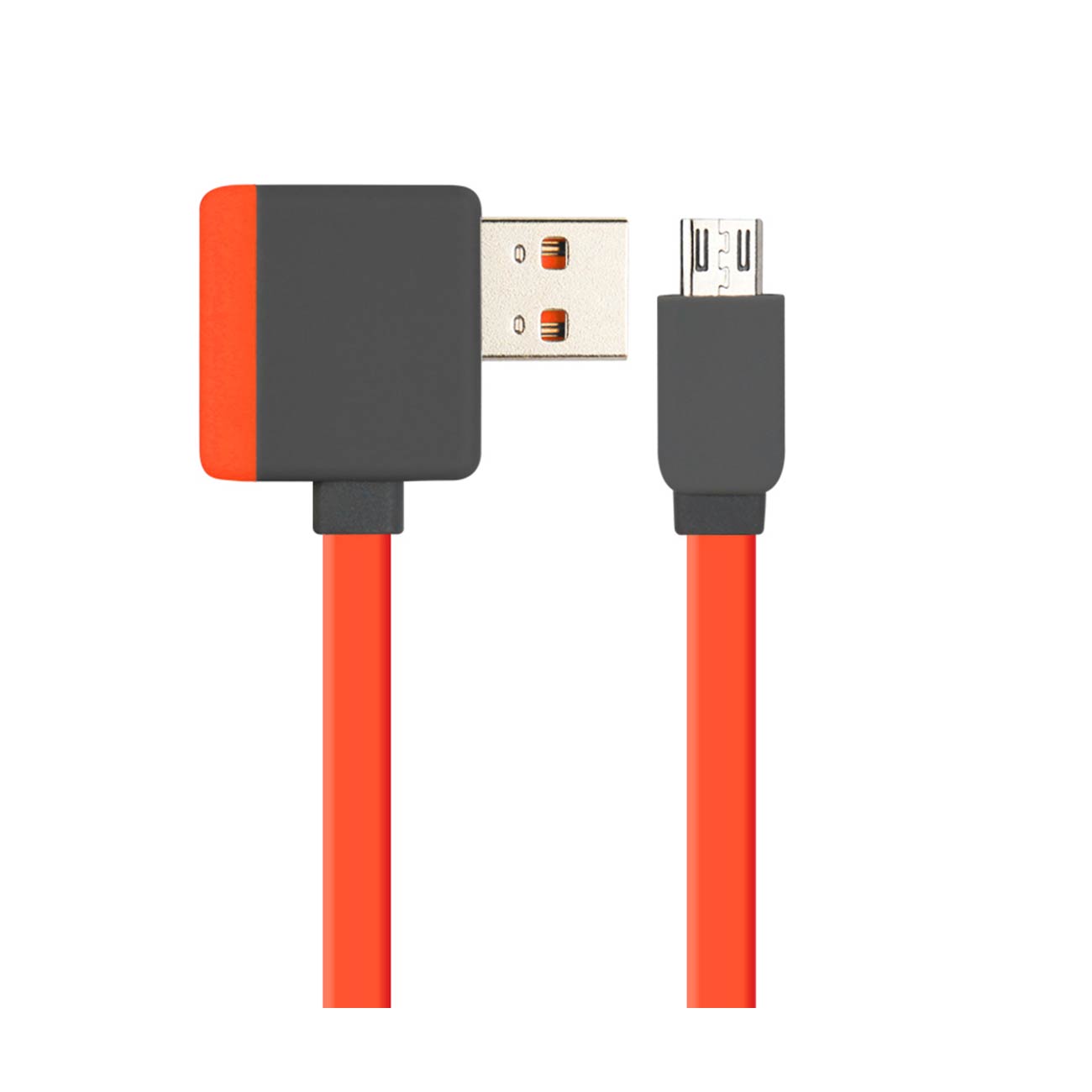 REIKO MICRO USB PIGGYBACK FLAT LIBERATOR USB CABLE 3.2FT IN RED